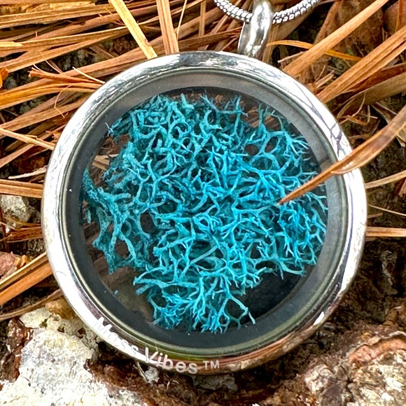 Eternal Moss Locket Pendant Necklace- Ocean Blue - Picture 8 of 8